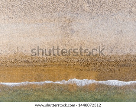 Similar – Foto Bild Luftbild Panoramadrohne Blick auf blaue Meereswellen und schönen Sandstrand in Portugal