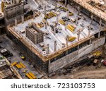 Aerial Photo Busy Industrial Construction Site