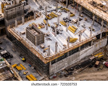 Aerial Photo Busy Industrial Construction Site