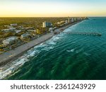 Aerial photo Deerfield Beach Florida coastline, USA