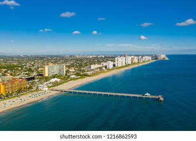 Aerial photo Deerfield Beach Florida coastline
