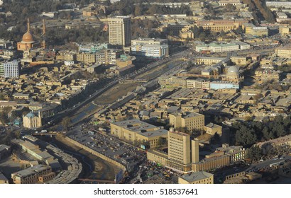 Aerial Photo Of Downtown Kabul, Afghanistan.