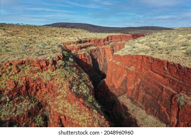 Aerial Photo Of Gorges In Karijini National Park, Pilbara, Western Australia