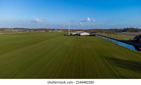 Aerial Photo Of A Grassy Field On A Clear Day