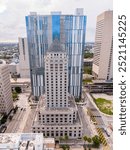 Aerial photo historic courthouse Downtown Miami FL 2024 stock photo