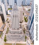 Aerial photo historic courthouse Downtown Miami FL 2024 stock photo