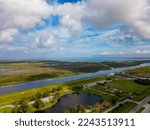 Aerial photo John Stretch Park Clewiston FL with amazing views of Lake Okeechobee