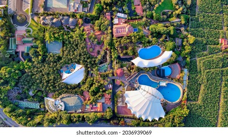 Aerial photo of Loro Parque in Tenerife. Loro Park - Shutterstock ID 2036939069