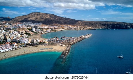 Aerial photo Los Cristianos port, Arona, Tenerife - Shutterstock ID 2072025464