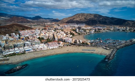 Aerial photo Los Cristianos port, Arona, Tenerife - Shutterstock ID 2072025473