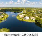 Aerial photo luxury lake homes in Weston Florida