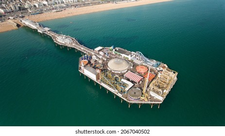 Aerial Photo Of New Brighton Pier And Beach In Sussex England