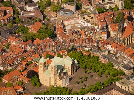 Aerial photo of the old city Münster Westfalen NRW in Germany 
