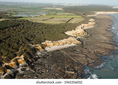 Photo aérienne de la Pointe du Payré, Talmont-Saint-Hilaire, département de la Vendée, Pays de la Loire, France, Europe