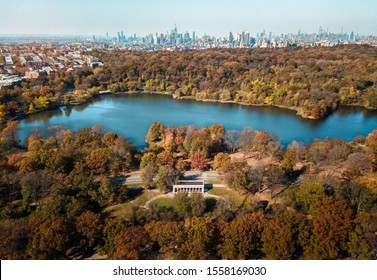 Aerial photo of Prospect park in Brooklyn during autumn - Shutterstock ID 1558169030