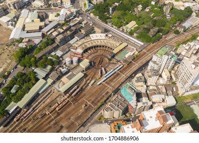 Aerial Photo Railway Roundhouse InTaiwan 