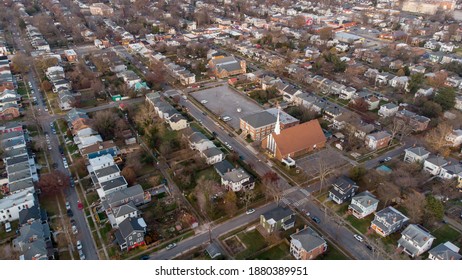 Aerial Photo Residential Homes And Church Richmond VA USA