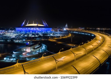 Aerial Photo Of Saint Petersburg Stadium, Also Called Zenit Arena, 2018 FIFA World Cup, UEFA EURO 2020,  Russia, Saint Petersburg, April 15, 2018