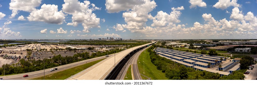 Aerial Photo Selmon Expressway Tampa FL With Elevated HOV Road