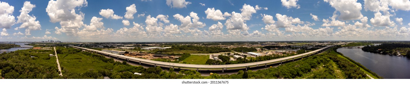 Aerial Photo Selmon Expressway Tampa FL With Elevated HOV Road