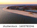 Aerial photo: sunset over Cape May Point, NJ