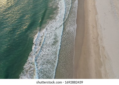 Aerial photo of surf and waves