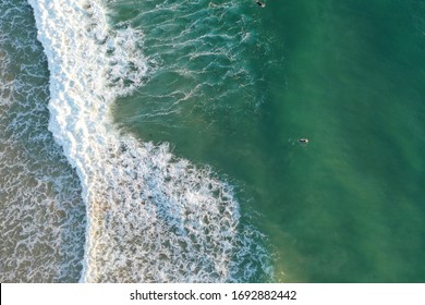 Aerial photo of surf and waves