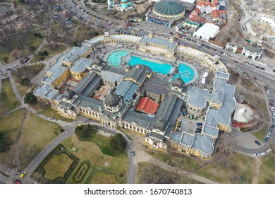 Aerial Photo Of Széchenyi Thermal Bath In Budapest, Hungary.