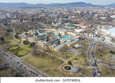 Aerial Photo Of Széchenyi Thermal Bath In Budapest, Hungary.