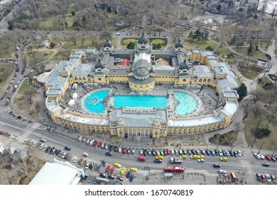 Aerial Photo Of Széchenyi Thermal Bath In Budapest, Hungary.