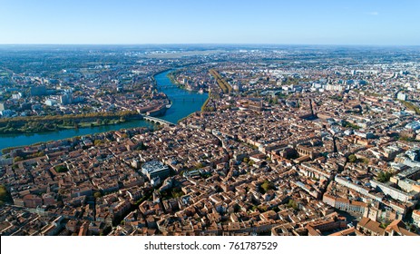 Aerial Photo Of Toulouse City In Haute Garonne, France