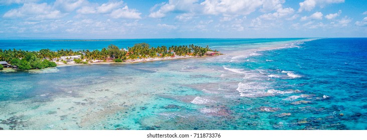 Aerial Photo Of Tropical Island South Water Caye  In Belize 