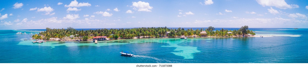 Aerial Photo Of Tropical Island South Water Caye  In Belize 