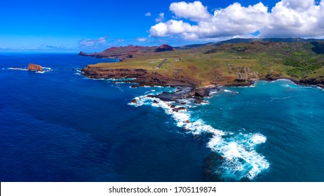 Aerial Photo Of The UA HUKA Air Strip On The Marquesas Islands In French Polynesia