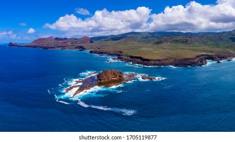 Aerial Photo Of The UA HUKA Air Strip On The Marquesas Islands In French Polynesia