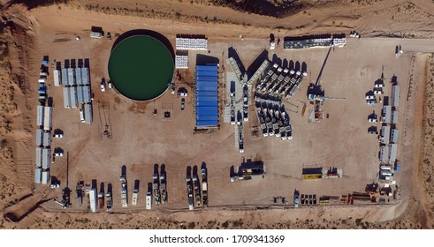 Aerial Photo Of Unconventional Oil Extraction