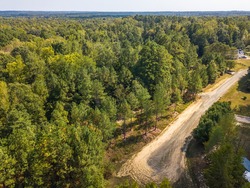 Aerial Photo Of Undeveloped, Wooded Land With A Road Leading Into It