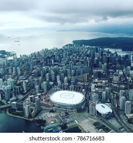 Aerial Photo Of The Vancouver Skyline Including The Rogers Centre And BC Place