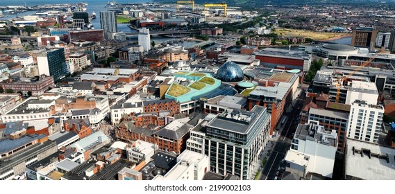 Aerial Photo Of Victoria Square Dome Belfast Cityscape Northern Ireland 08-08-22