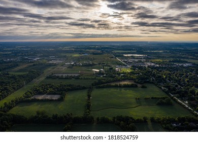 Aerial Photo Of Washington Township, Michigan Taken During The Late Summertime. 