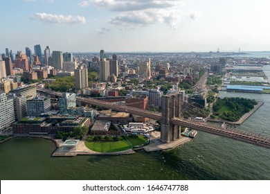 An Aerial Photograph Of Brooklyn Bridge And Brooklyn Heights