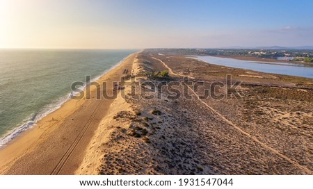 Aerial photograph of a dune, Quinta de Lago, Algarve, Portugal. Close-up.