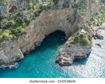 aerial photograph of grotta delle colombe in Sicily - Shutterstock ID 2143138645