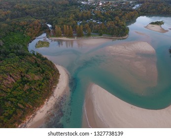 Aerial Photograph of Moonee Beach Estuary New South Wales Australia