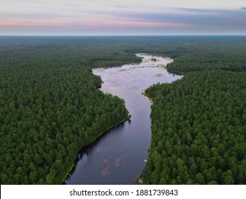 Aerial Photograph Of The New Jersey Pine Barrens And Mullica River