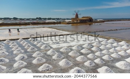 aerial photograph of the salt pans of mozia in sicily