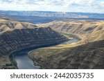 aerial photograph of the snake river canyon enroute from hells canyon to lewiston idaho and clarkston washington