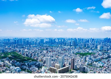 Aerial photograph of Tokyo urban area - Shutterstock ID 2075042638