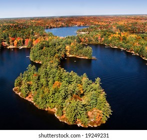 Aerial photographs of the beautiful fall colours in the countryside - Shutterstock ID 19249231