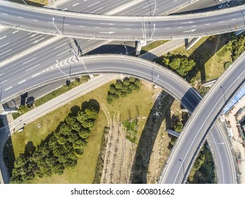 Aerial Photography Bird-eye View Of City Viaduct Bridge Road Streetscape Landscape